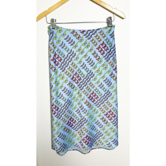 Urban Outfitters Blue Multi Butterfly Print Mini Skirt sz S - Picture 2 of 10